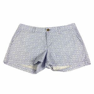 Old Navy Ikat Print 3" Chino Shorts Size 10 Light Blue White Casual Khaki L
